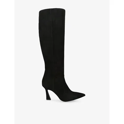 STUART WEITZMAN OMENS BLACK VINNIE 85 HEELED LEATHER KNEE-HIGH BOOTS EUR 39 / 6 UK