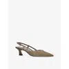 Stuart Weitzman Omens Taupe Comb Vinnie 50 Suede Slingback Courts Eur 39 / 6 Uk