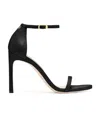 Stuart Weitzman One-word Loop Sandals With High Heels In Black
