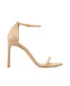 Stuart Weitzman One-word Loop Sandals With High Heels In Nude