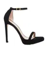 Stuart Weitzman One-word Loop Sandals With High Heels In Black