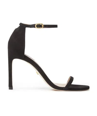 STUART WEITZMAN ONE-WORD LOOP SANDALS WITH HIGH HEELS