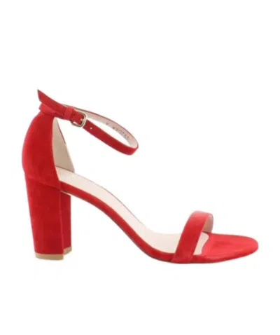 Stuart Weitzman One Word With Thick High-heeled Sandals In Red