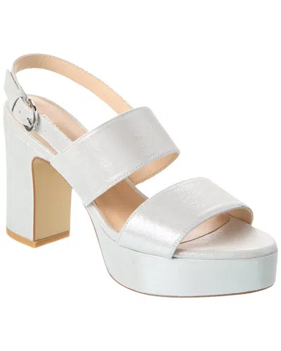 Stuart Weitzman Ono Suede Platform Sandal In Silver