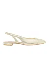 Stuart Weitzman Woman Ballet Flats Silver Size 9 Soft Leather In Nude
