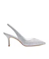 Stuart Weitzman Eva 75 Slingback Pumps In Silver