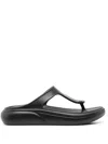 Stuart Weitzman Stuflex T-strap Slide Sandal In Black