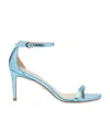 Stuart Weitzman Open Toe Heeled Sandals In Blue