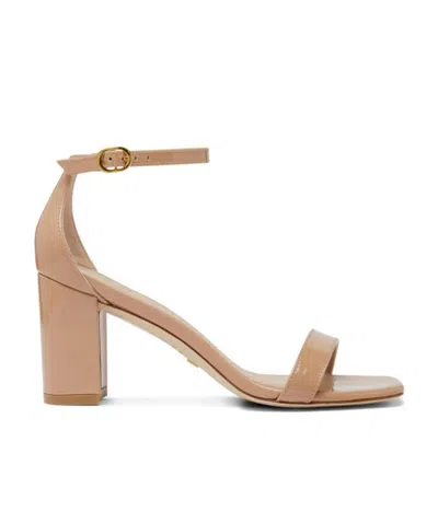 Stuart Weitzman Nudist Ii Leather Ankle-strap Sandals In Pink