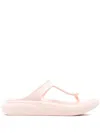 Stuart Weitzman Stuflex Sandals Womens Us 8 Rosewater Slip On Wedge Thong Khd574 In Pink