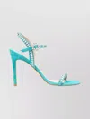 Stuart Weitzman Open Toe Stiletto Pumps Embellished In Blue