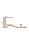 Stuart Weitzman Open-toed Buckle Low-heeled Sandals In Pink