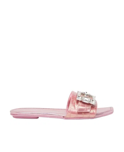Stuart Weitzman Open-toed Flat Slippers In Pink