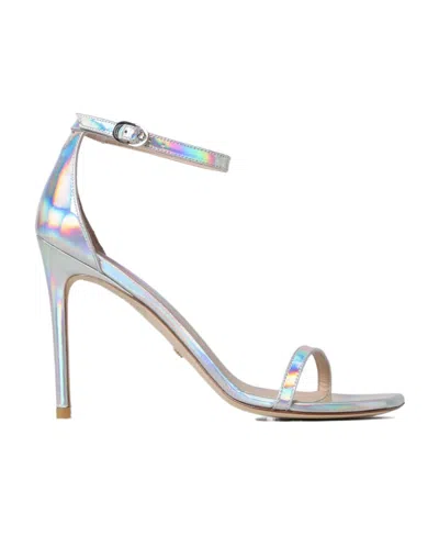 Stuart Weitzman Open-toed High-heeled Sandals In Gray