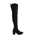 Stuart Weitzman Over The Knee Heeled Boots In Black Suede In Black
