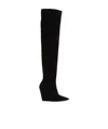 Stuart Weitzman Over-the-knee Pointed Toe Boots In Black