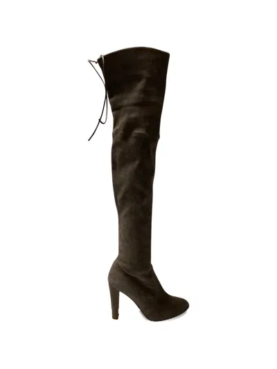 Pre-owned Stuart Weitzman Over-the-knee Suede Boots In Brown