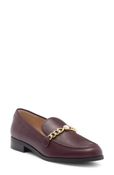 Stuart Weitzman Owen Pearl Chain Loafer In Cabernet