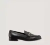 Stuart Weitzman Owen Embellished Leather Loafers In Black