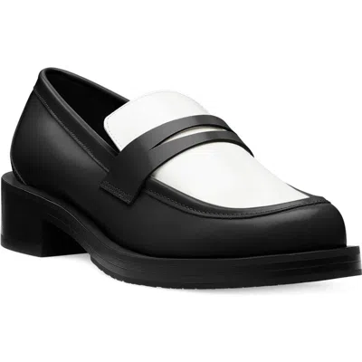 Stuart Weitzman Palmer Bold Loafer In Black/white