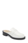 Stuart Weitzman Palmer Bold Loafer Mule In White.