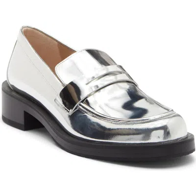 Stuart Weitzman Palmer Bold Loafer In Silver