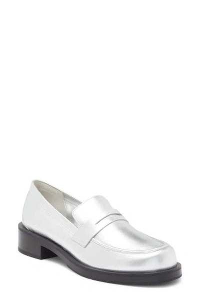 Stuart Weitzman Palmer Bold Loafer In Silver