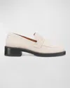 Stuart Weitzman Palmer Suede Penny Loafers In Sabbia