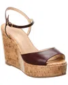 STUART WEITZMAN PALMINA LEATHER WEDGE SANDAL