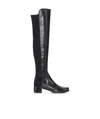 Stuart Weitzman Panelled Almond Toe Boots In Black