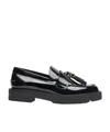 Stuart Weitzman Parker Patent-leather Loafers In Black