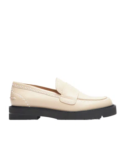 Stuart Weitzman Parker Lift Loafers In Nude