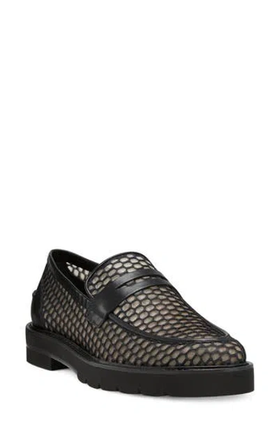 Stuart Weitzman Parker Lift Penny Loafer In Black
