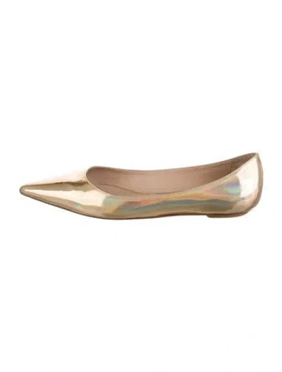 Pre-owned Stuart Weitzman Patent Leather Ballet Flats In Neutral