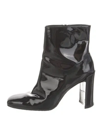 Pre-owned Stuart Weitzman Patent Leather Boots In Black