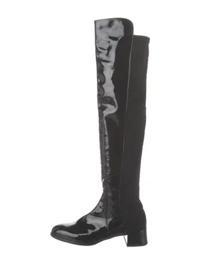 Pre-owned Stuart Weitzman Patent Leather Boots In Black