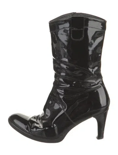 Pre-owned Stuart Weitzman Patent Leather Boots In Black