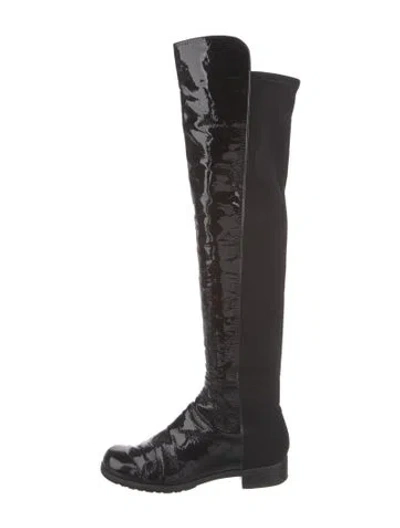 Pre-owned Stuart Weitzman Patent Leather Boots In Black