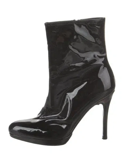 Pre-owned Stuart Weitzman Patent Leather Boots In Black