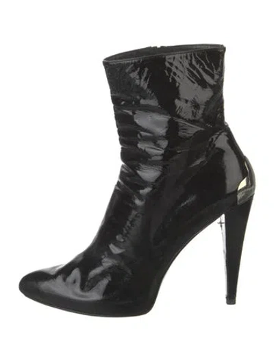 Pre-owned Stuart Weitzman Patent Leather Boots In Black