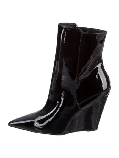 Pre-owned Stuart Weitzman Patent Leather Boots In Black