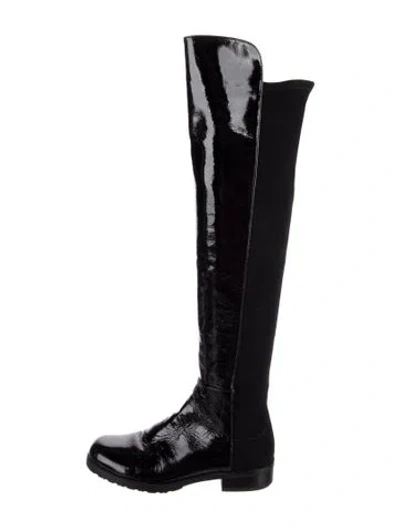 Pre-owned Stuart Weitzman Patent Leather Boots In Black