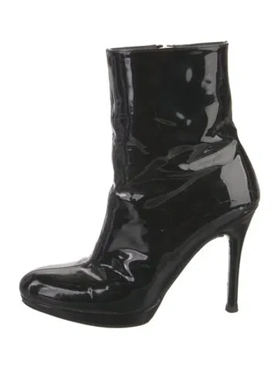 Pre-owned Stuart Weitzman Patent Leather Boots In Black
