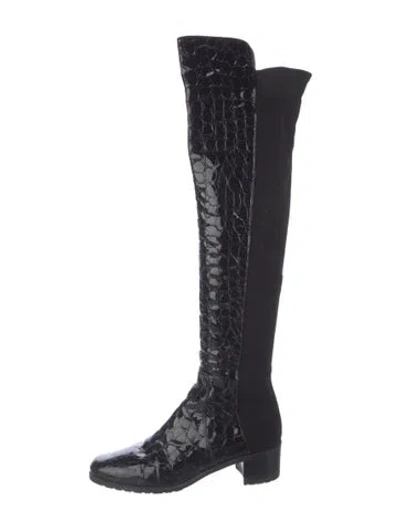 Pre-owned Stuart Weitzman Patent Leather Boots In Black