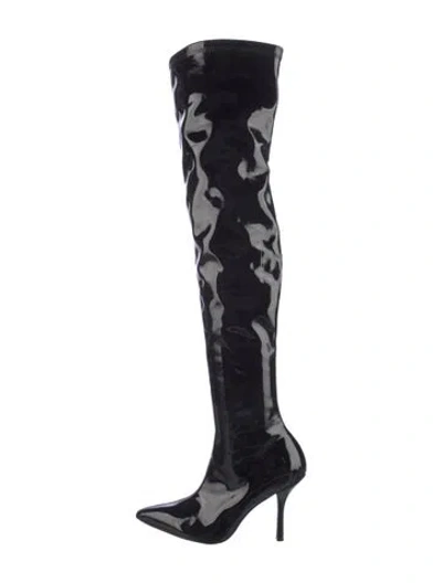 Pre-owned Stuart Weitzman Patent Leather Boots In Black