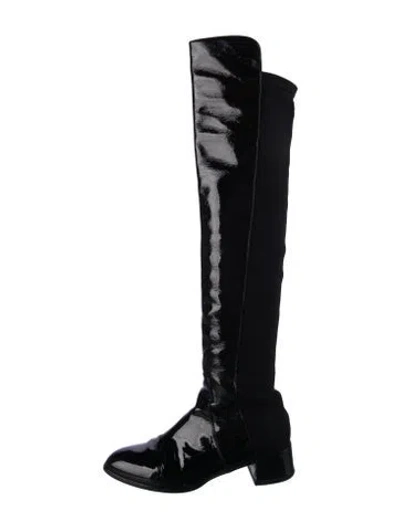 Pre-owned Stuart Weitzman Patent Leather Boots In Black