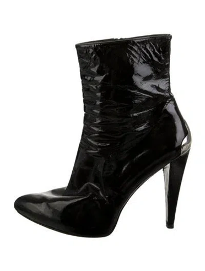 Pre-owned Stuart Weitzman Patent Leather Boots In Black