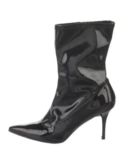 Pre-owned Stuart Weitzman Patent Leather Boots In Black