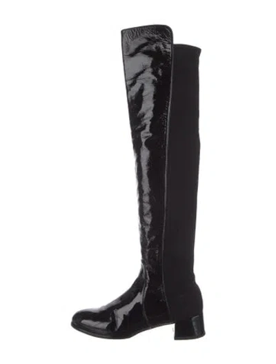 Pre-owned Stuart Weitzman Patent Leather Boots In Black