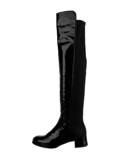 Pre-owned Stuart Weitzman Patent Leather Boots In Black